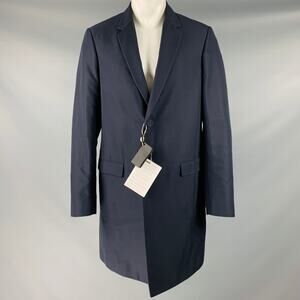 CALVIN KLEIN COLLECTION Size 40 Navy Cotton Blend Coat